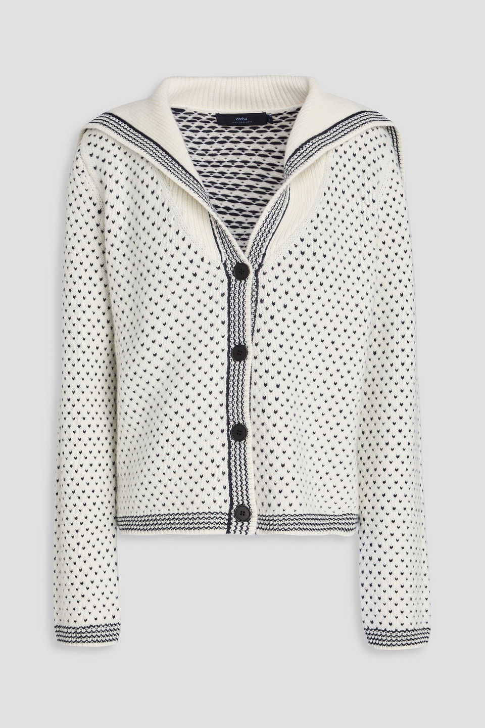 Arch4 Beaver Creek Jacquard-knit Cashmere Cardigan In White