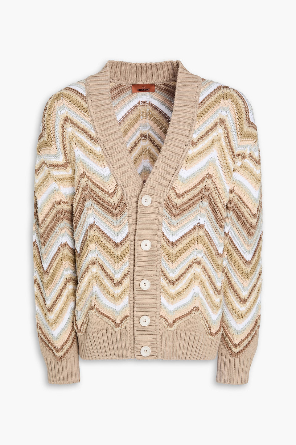 Missoni Crochet-knit Cardigan In Brown