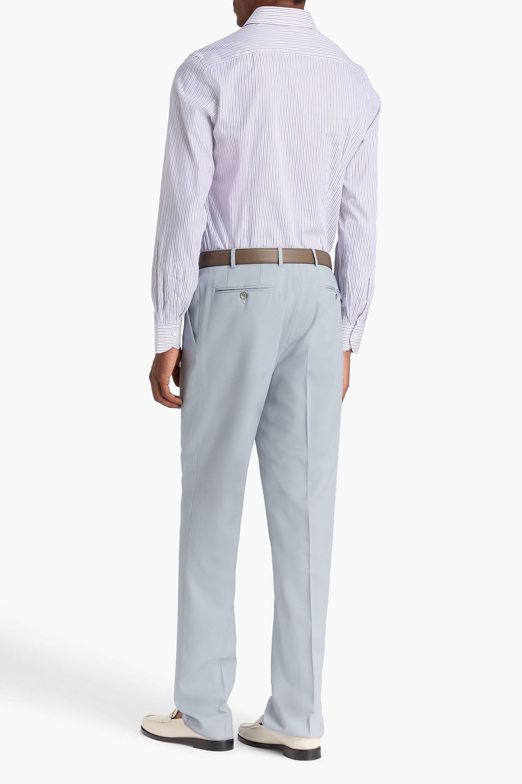 CANALI قميص من قطن بوبلين بتصميم مخطط