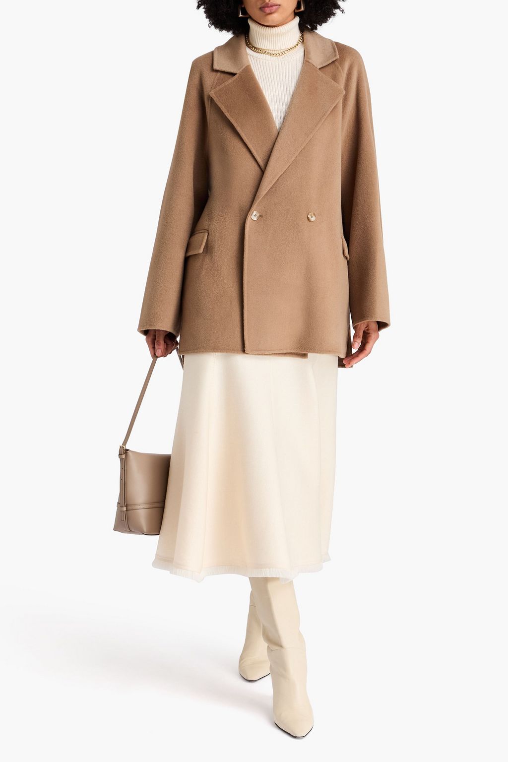 LOULOU STUDIO معطف "جاري" من مزيج الكشمير والصوف ممشّط وبصفين من الأزرار