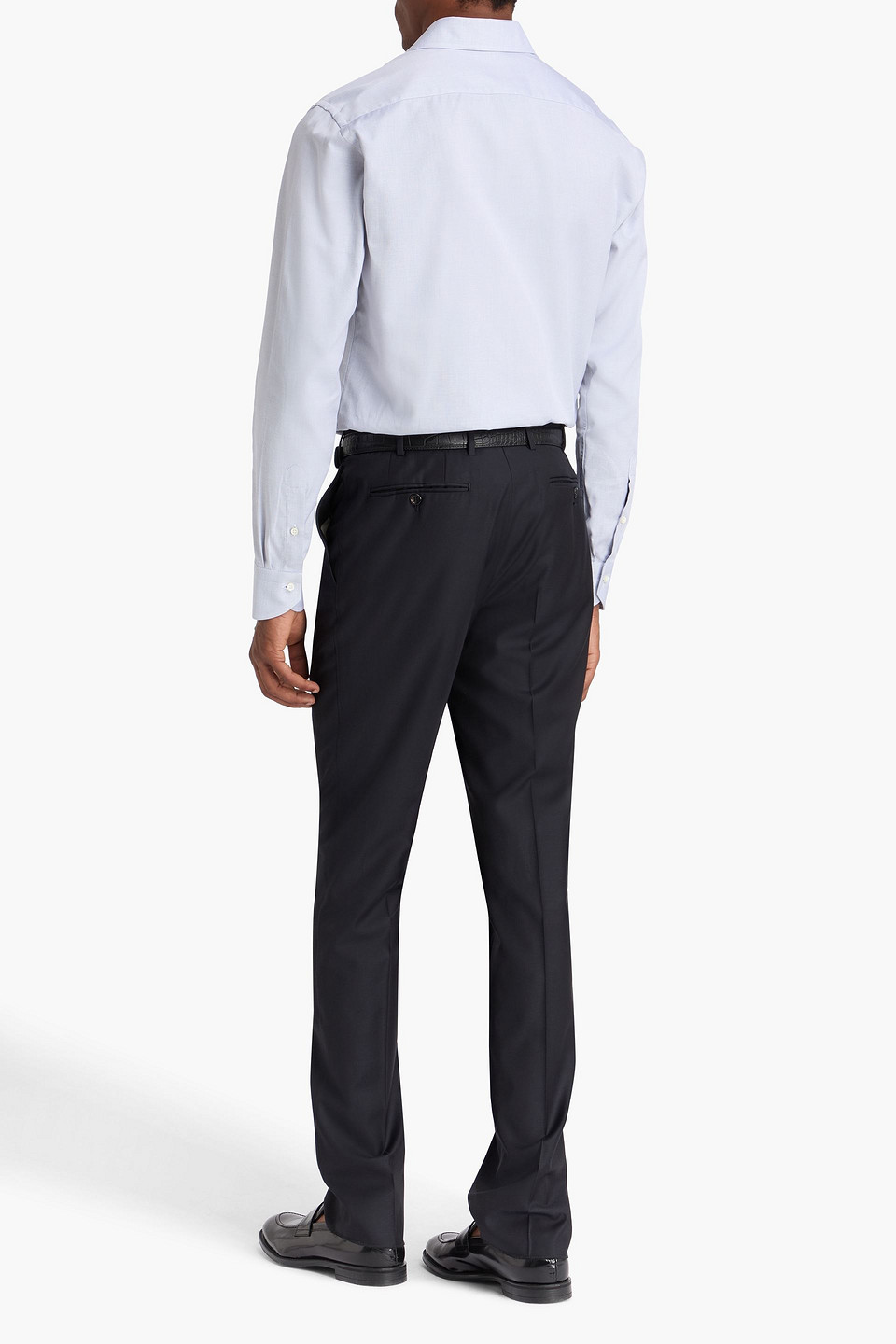  Canali - Karottenhose Aus Woll-twill - Blau - It 46 