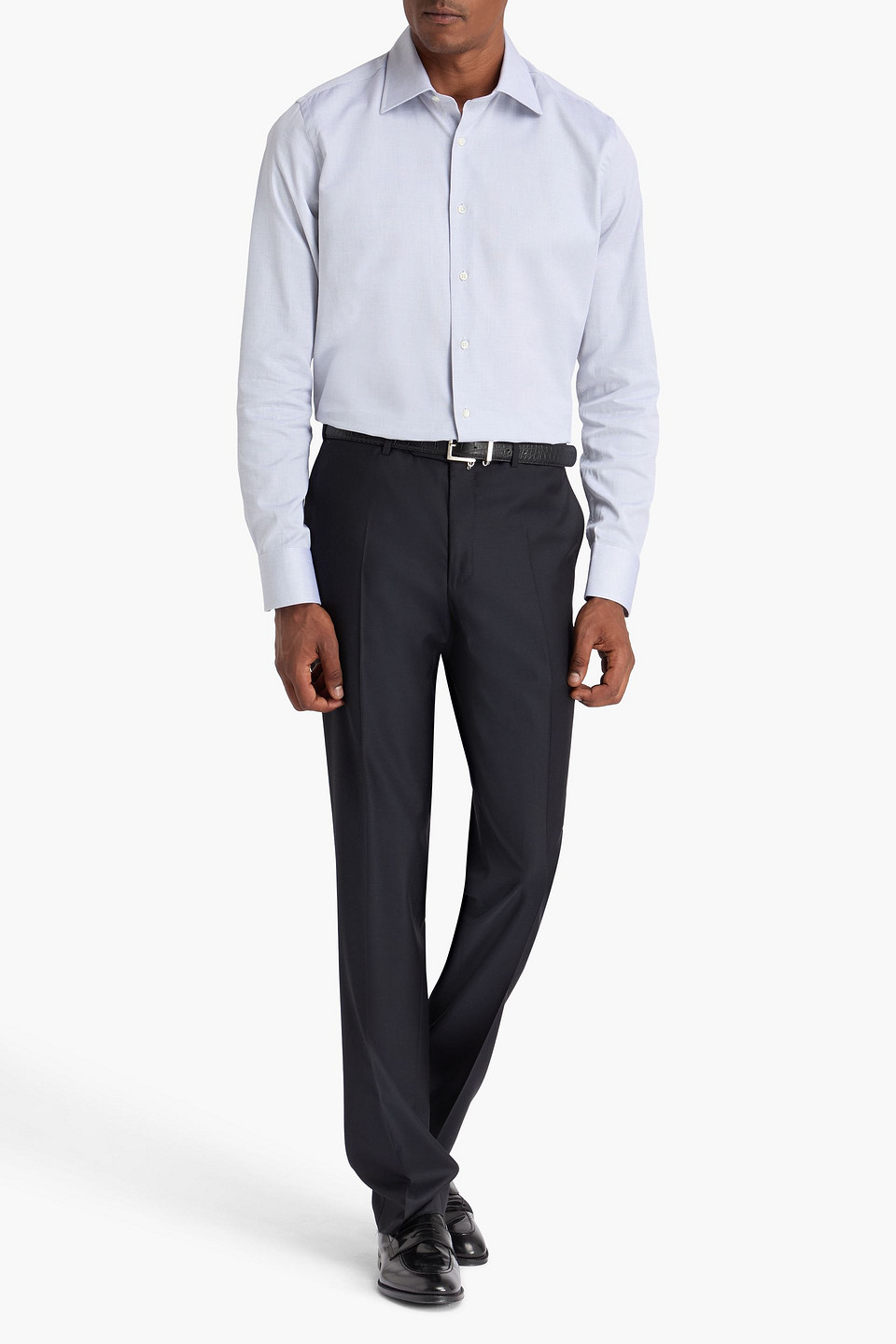  Canali - Karottenhose Aus Woll-twill - Blau - It 46 