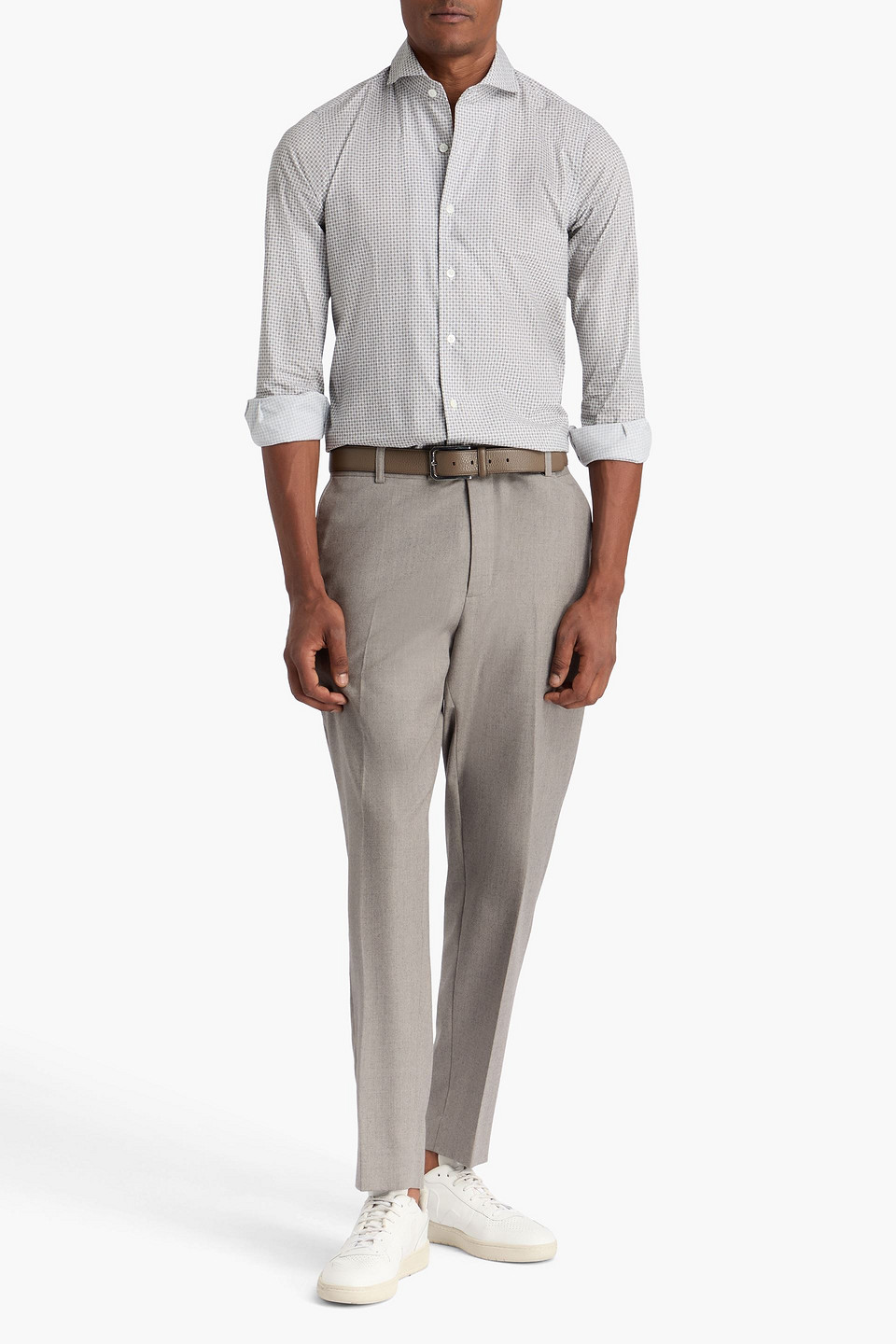  Canali - Hemd Aus Baumwollpopeline Mit Print - Neutral - S 