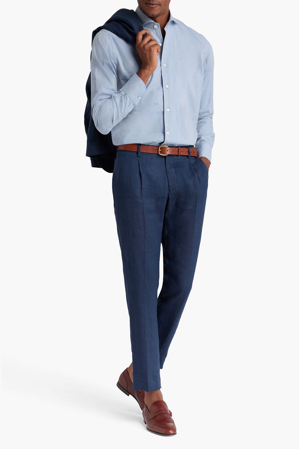 CANALI قميص من قطن تويل
