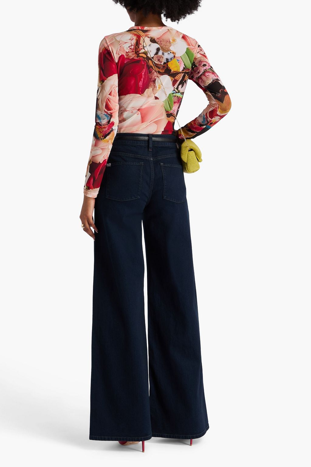 ALICE + OLIVIA Delaina printed mesh top