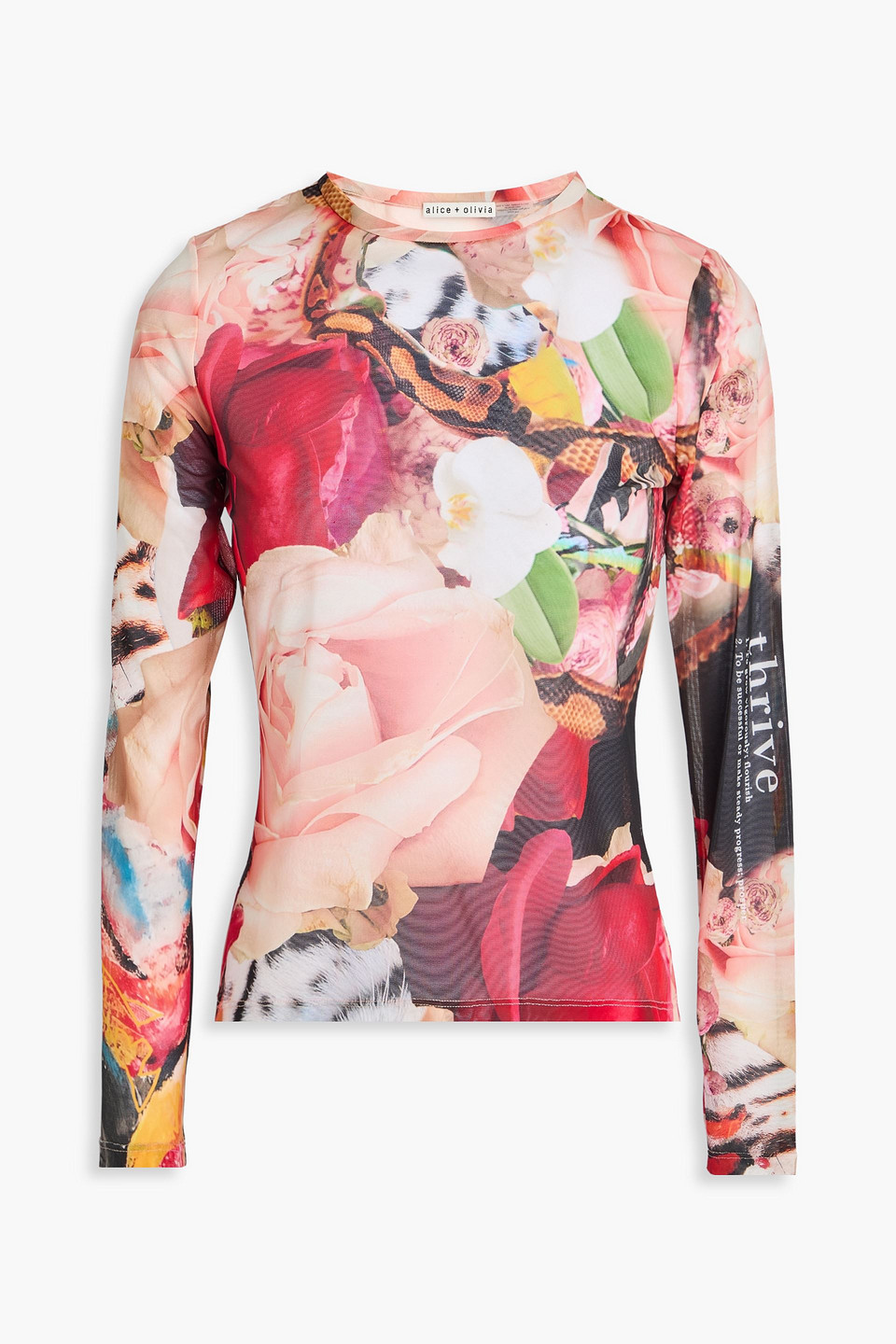 Delaina printed mesh top