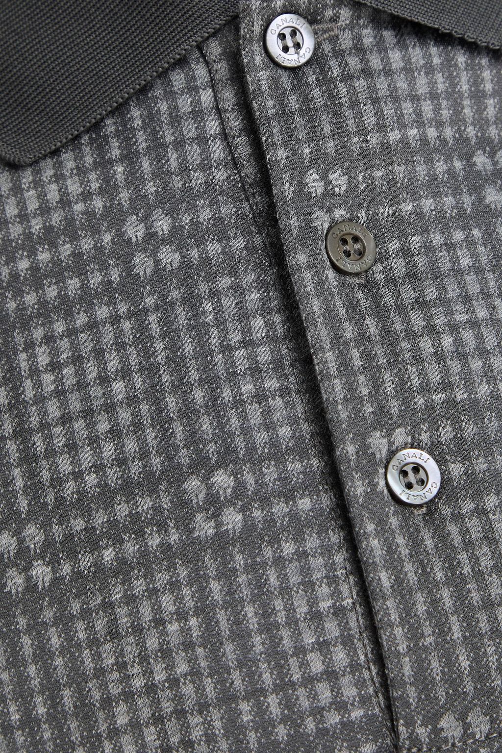 CANALI قميص بولو من القطن والجيرسي بنقشة مربعات