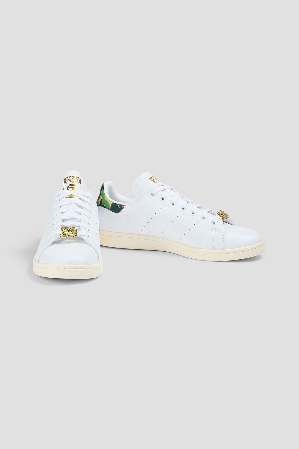 ADIDAS ORIGINALS X BAPE Stan Smith レザー スニーカー プリント入り