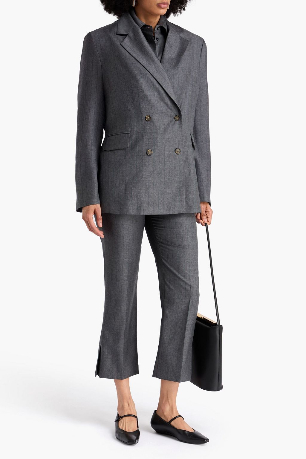 LOULOU STUDIO Mayol double-breasted pinstriped wool-twill blazer