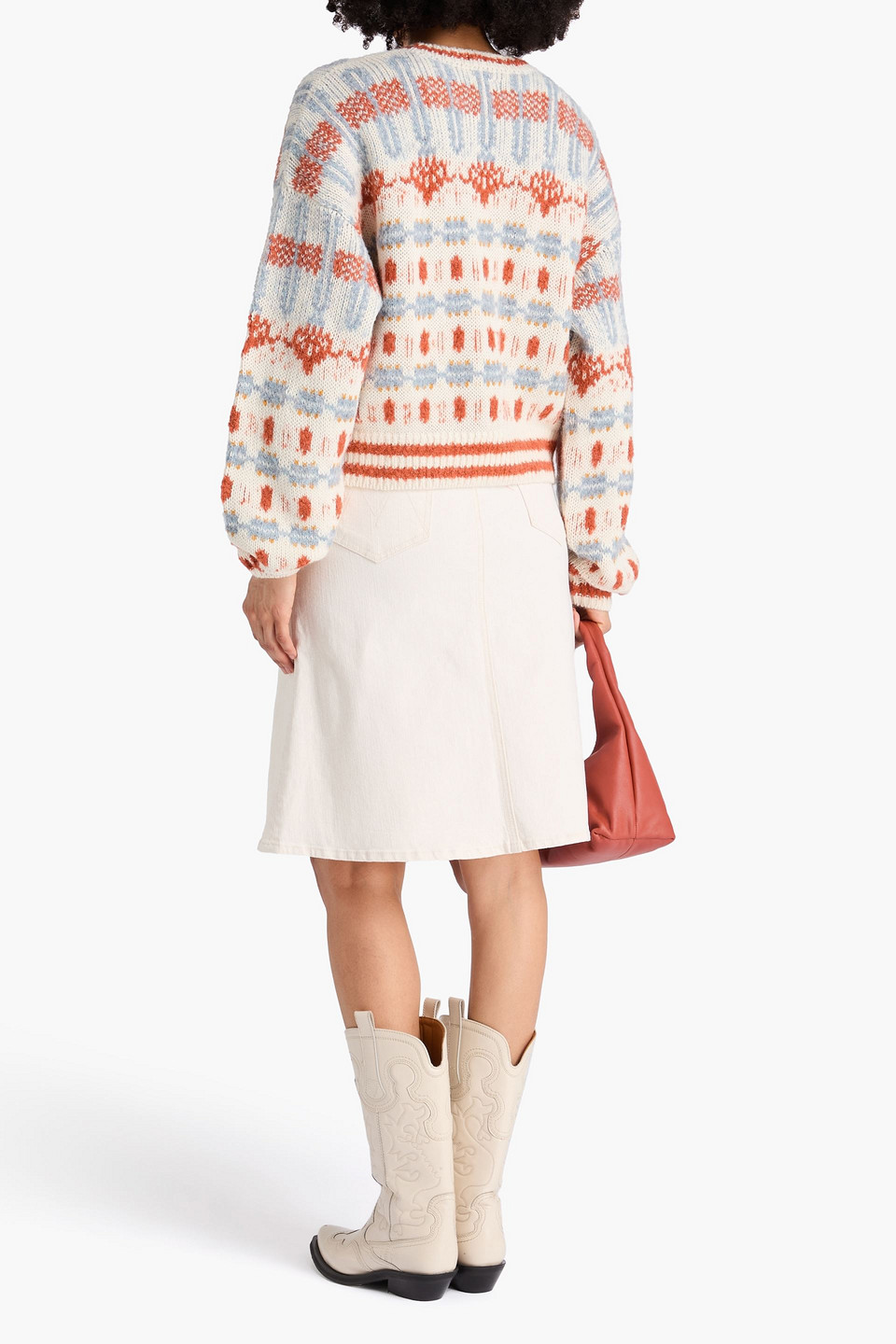  Mother - The Long Drop Pullover Aus Jacquard-strick Aus Einer Alpakamischung - Weiß - S 