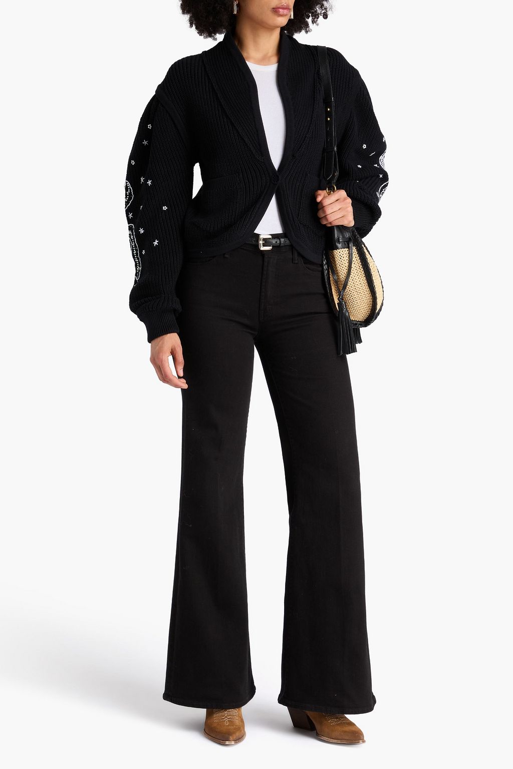 MOTHER Embellished cotton cardigan