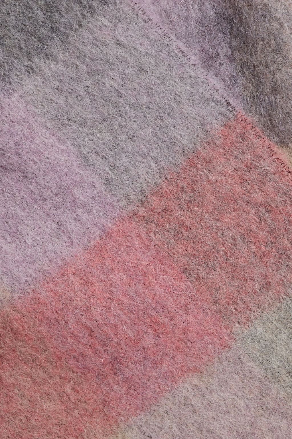 ACNE STUDIOS Fringed checked knitted scarf