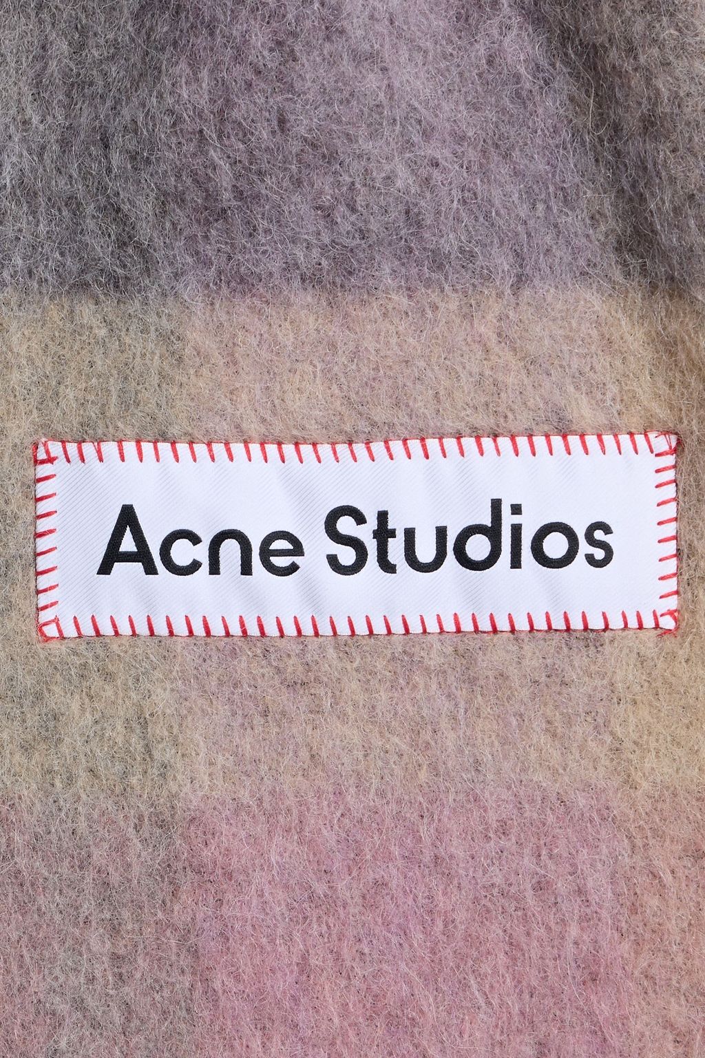 ACNE STUDIOS Fringed checked knitted scarf