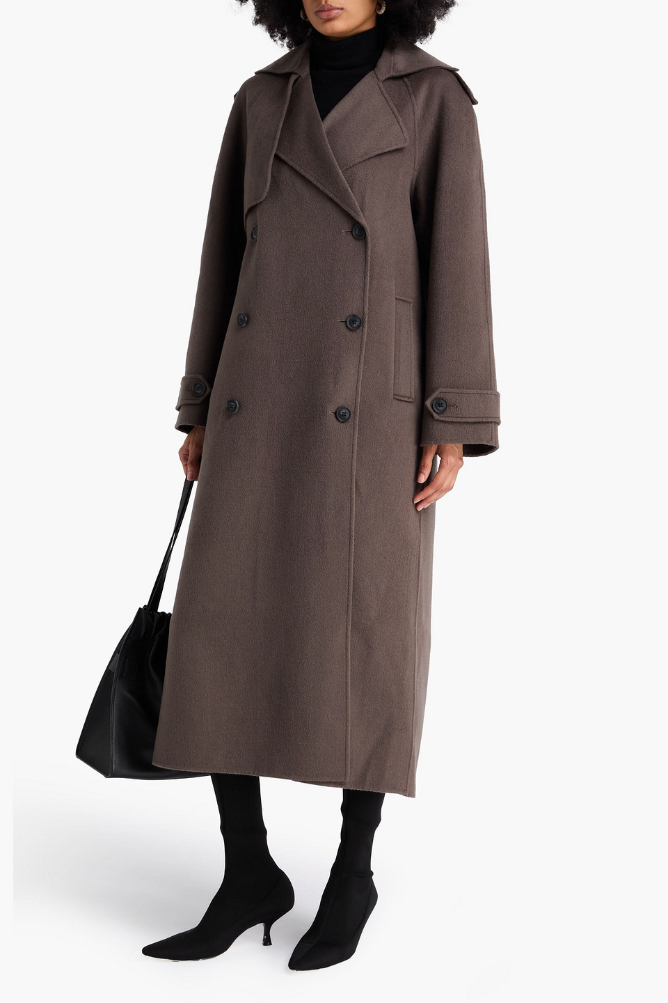  A.emery - Elmore Double-breasted Wool-blend Twill Coat - Gray - L/xl 