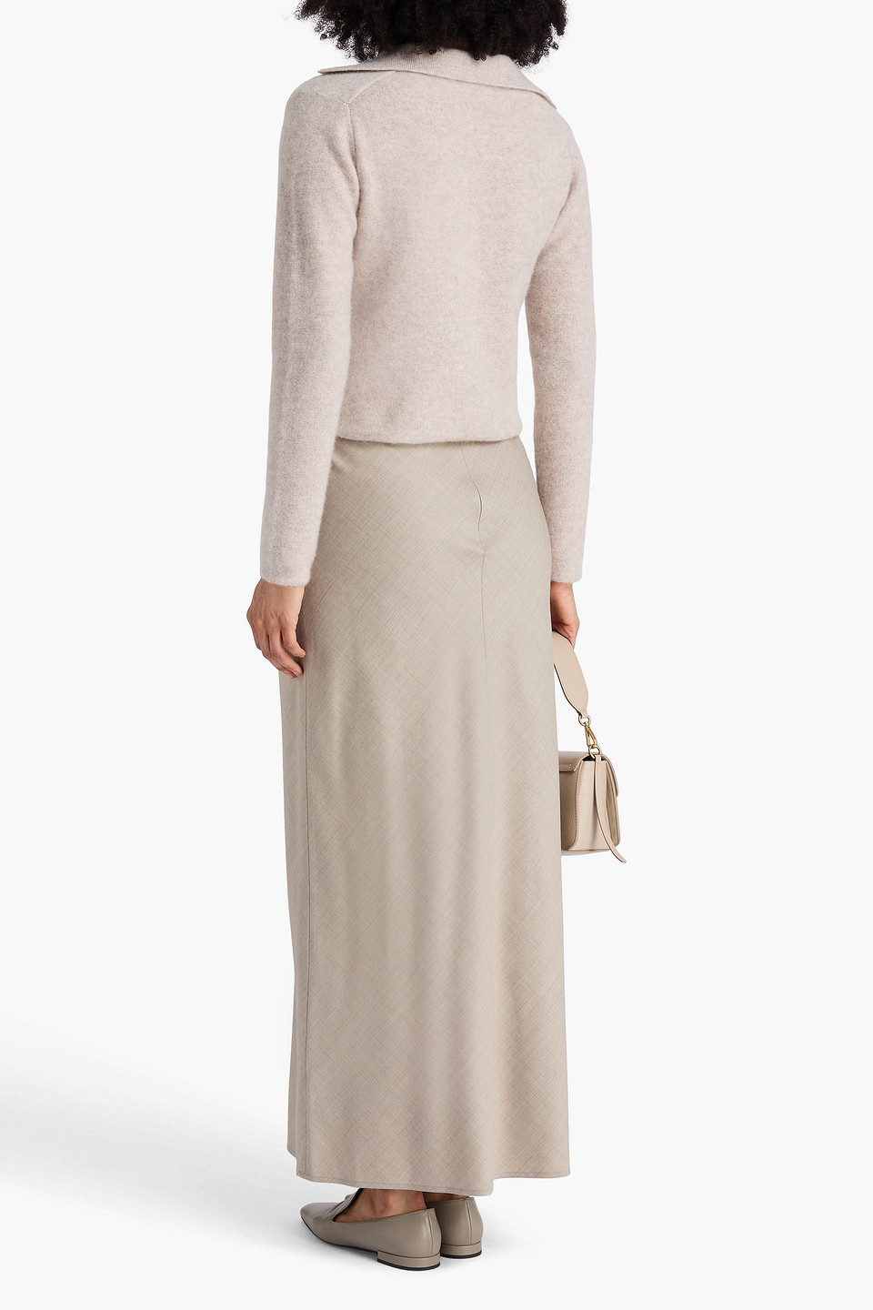  A.emery - Riva Wool-twill Maxi Skirt - Gray - Uk 6 