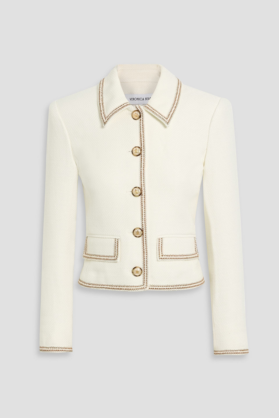 Veronica Beard Makayla Cotton-blend Tweed Jacket In White
