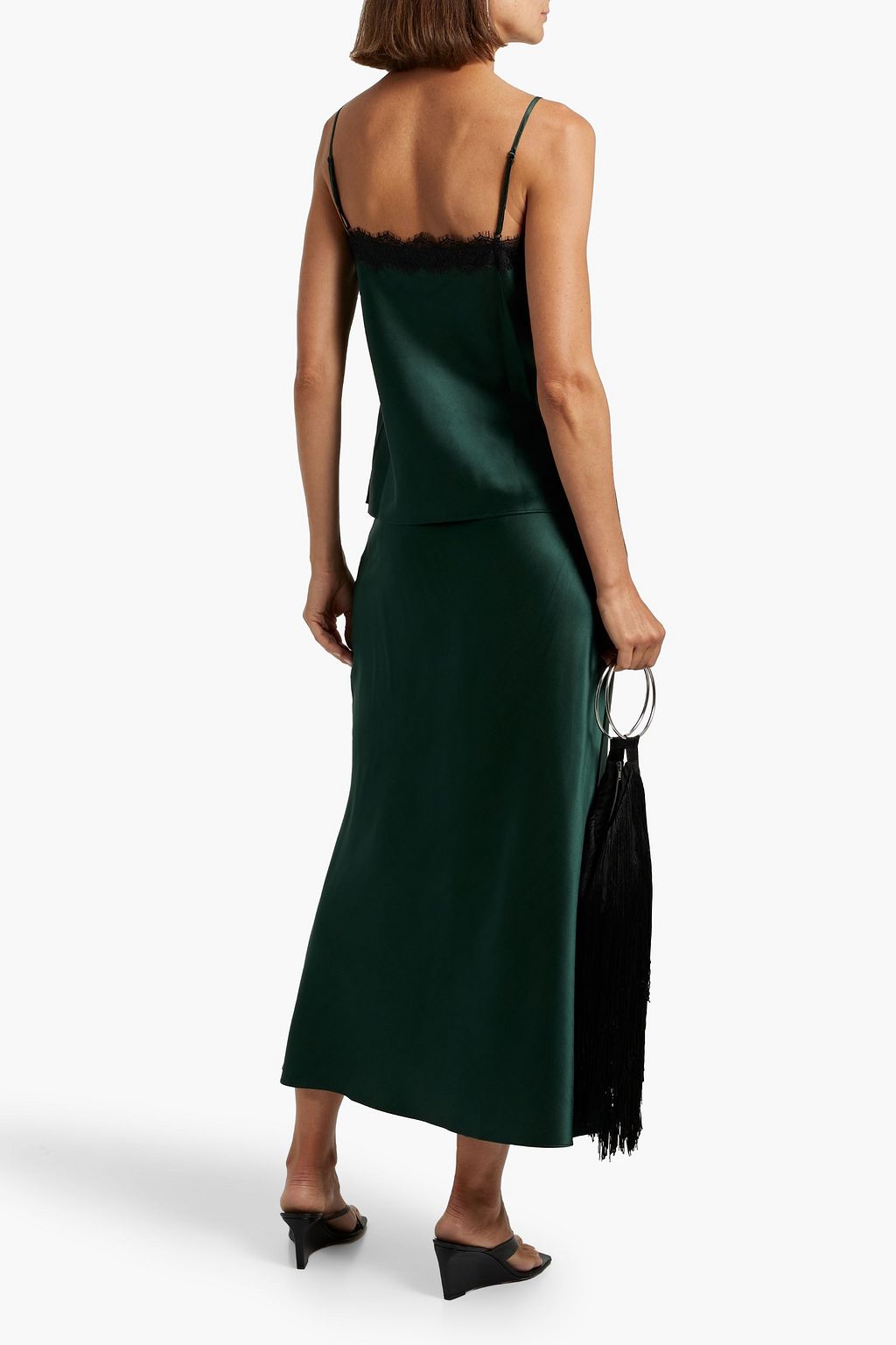 VERONICA BEARD Ciarlo lace-trimmed silk-blend satin camisole