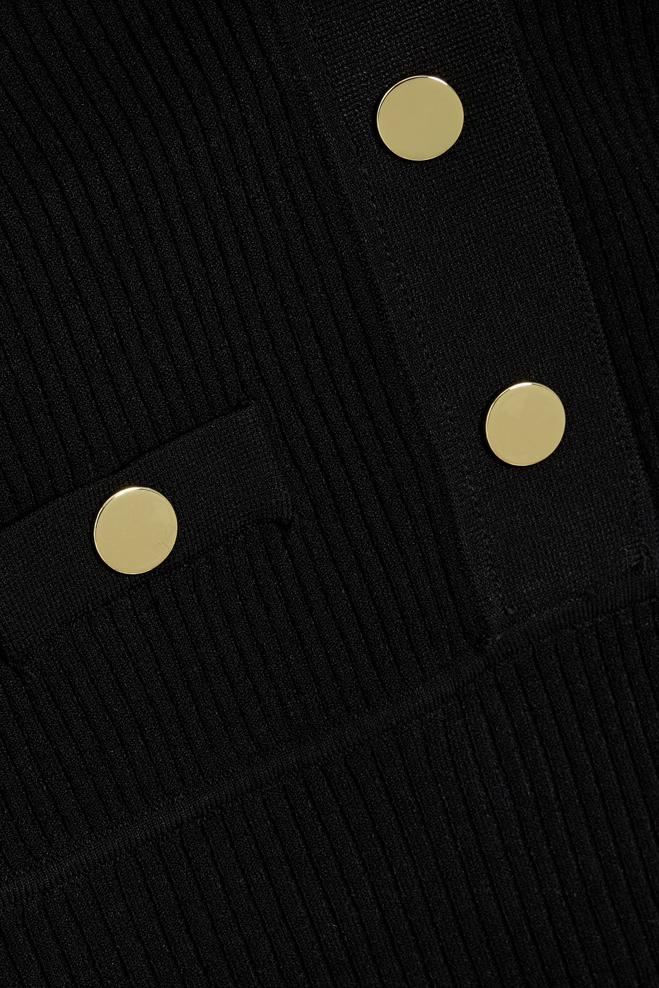 Veronica Beard Lauper Ribbed Button-front A-line Mini Dress In Black