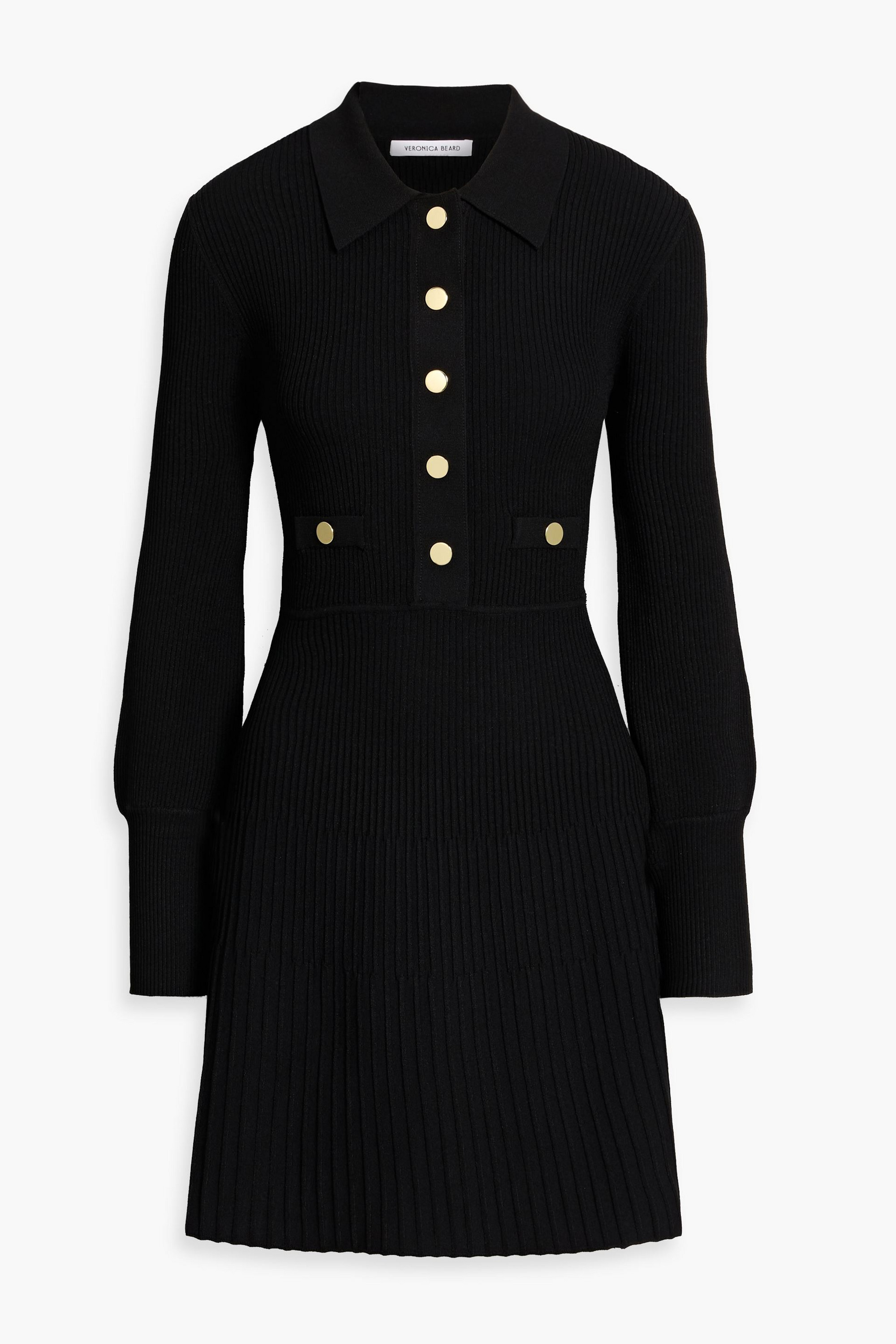 Veronica Beard Lauper ribbed-knit mini shirt dress