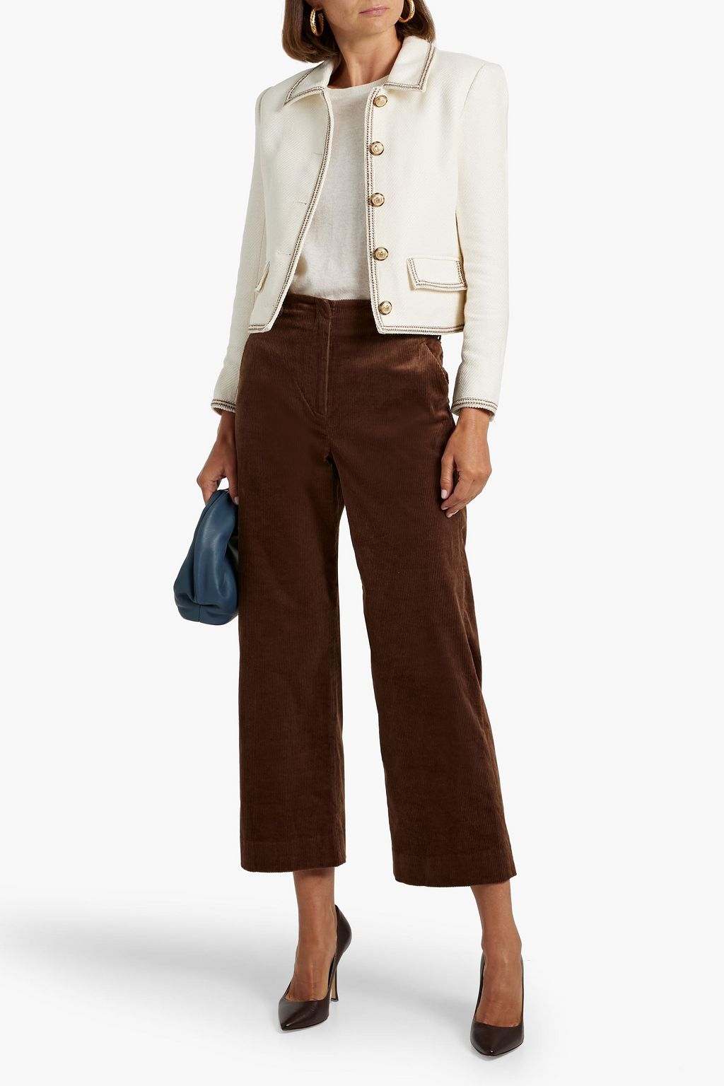 VERONICA BEARD Brynleigh cotton-blend corduroy wide-leg pants