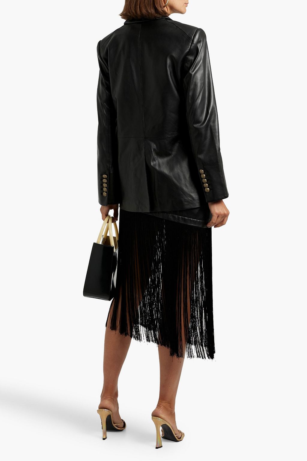 VERONICA BEARD Vega Dickey leather blazer