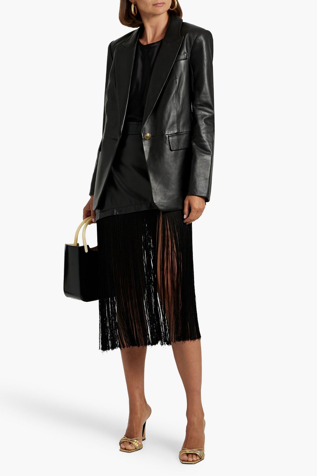 VERONICA BEARD Vega Dickey leather blazer