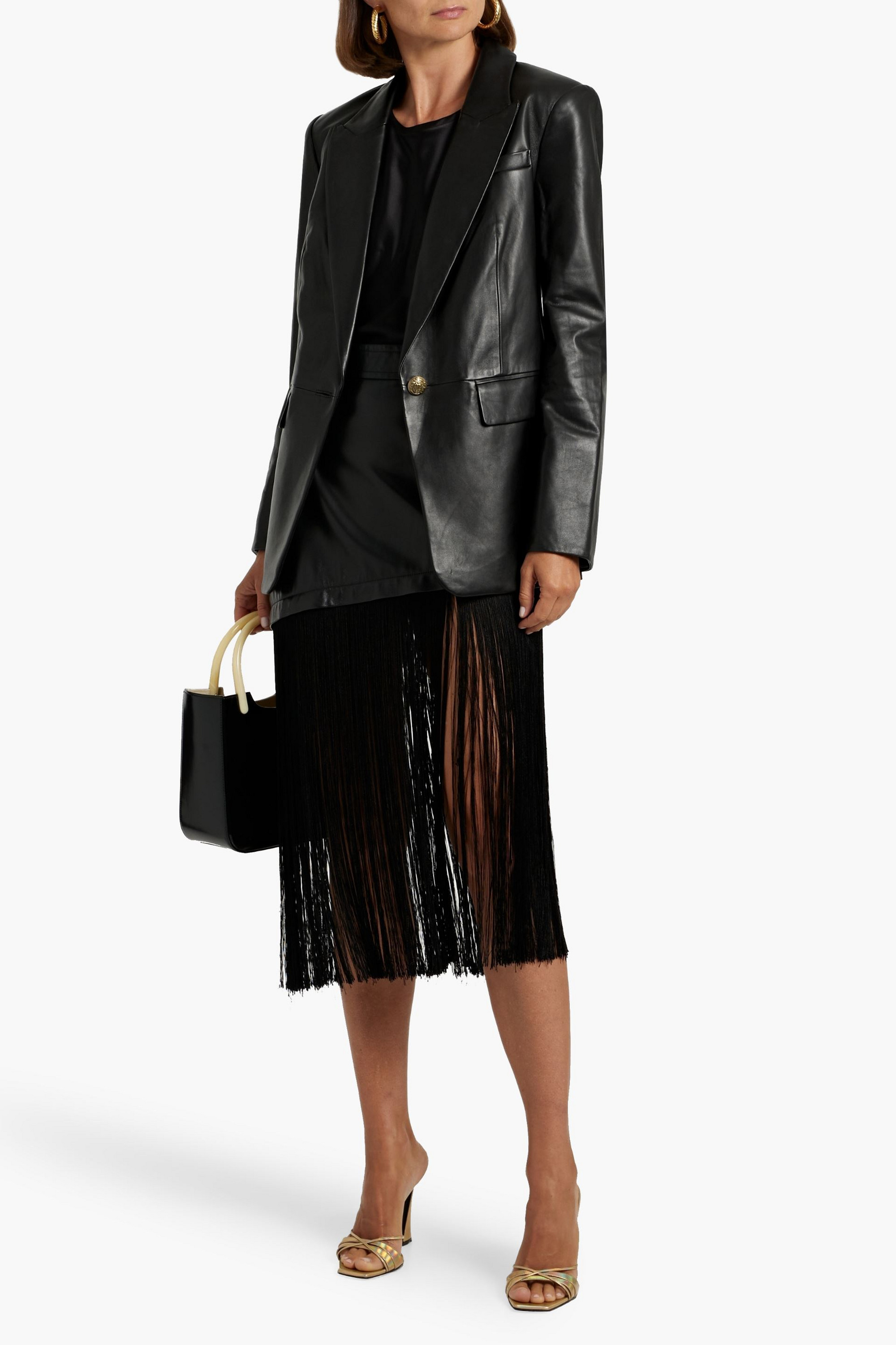 Veronica Beard Vega Dickey leather blazer