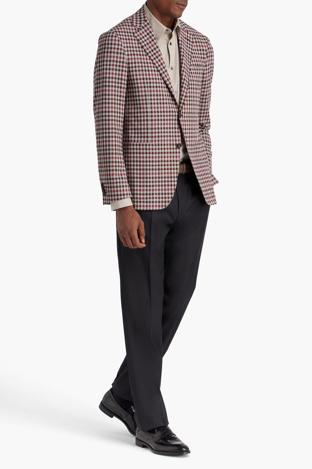 CANALI Gingham wool blazer