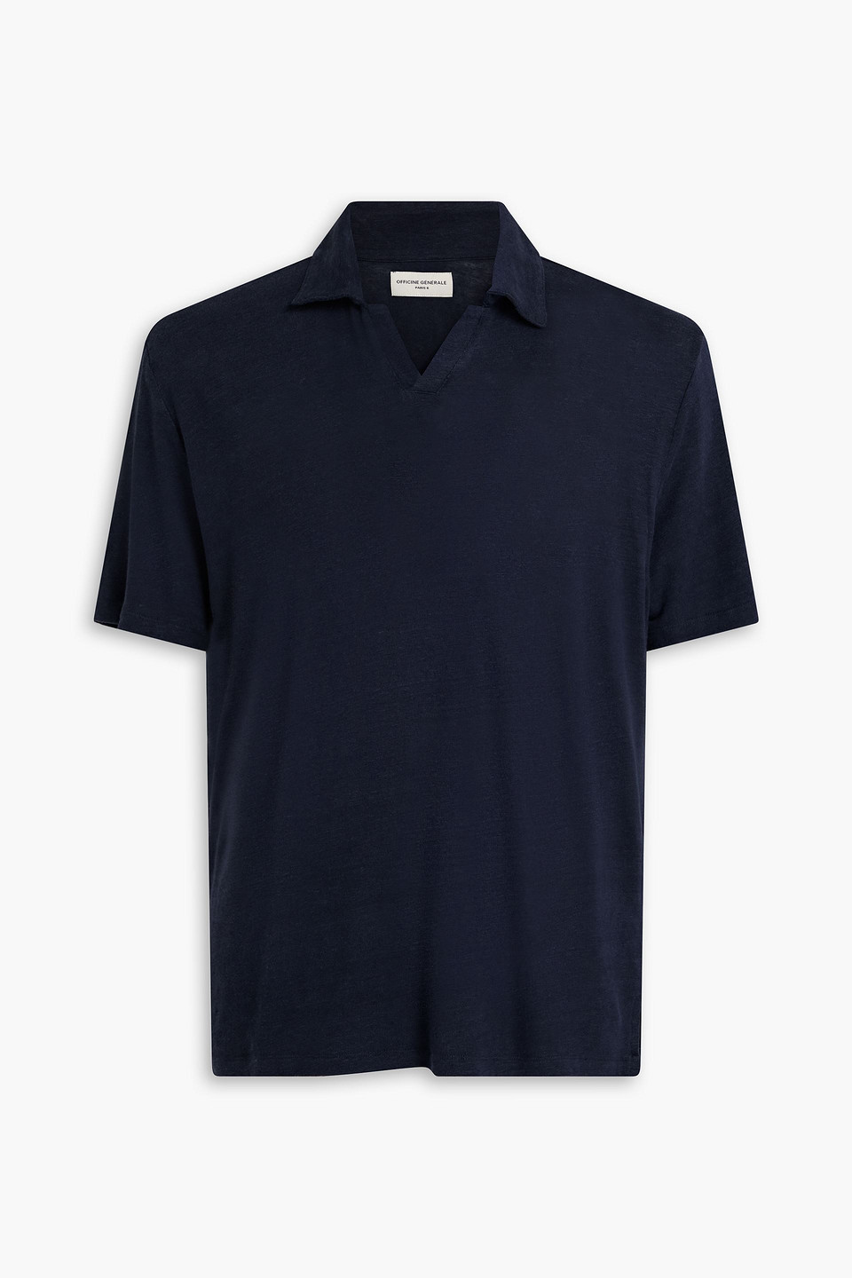 Officine Générale Simon linen-blend jersey polo shirt
