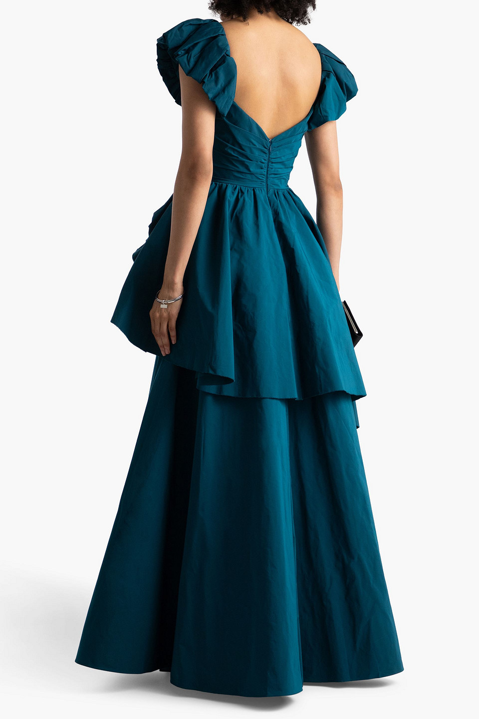  Marchesa Notte - Robe Aus Faille Mit Rüschen - Blau - Us 2 