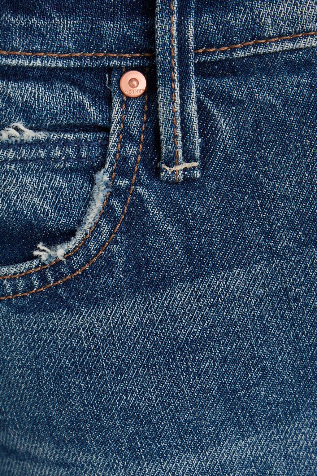 MOTHER The Spitfire Nerdy Cuff high-rise straight-leg jeans