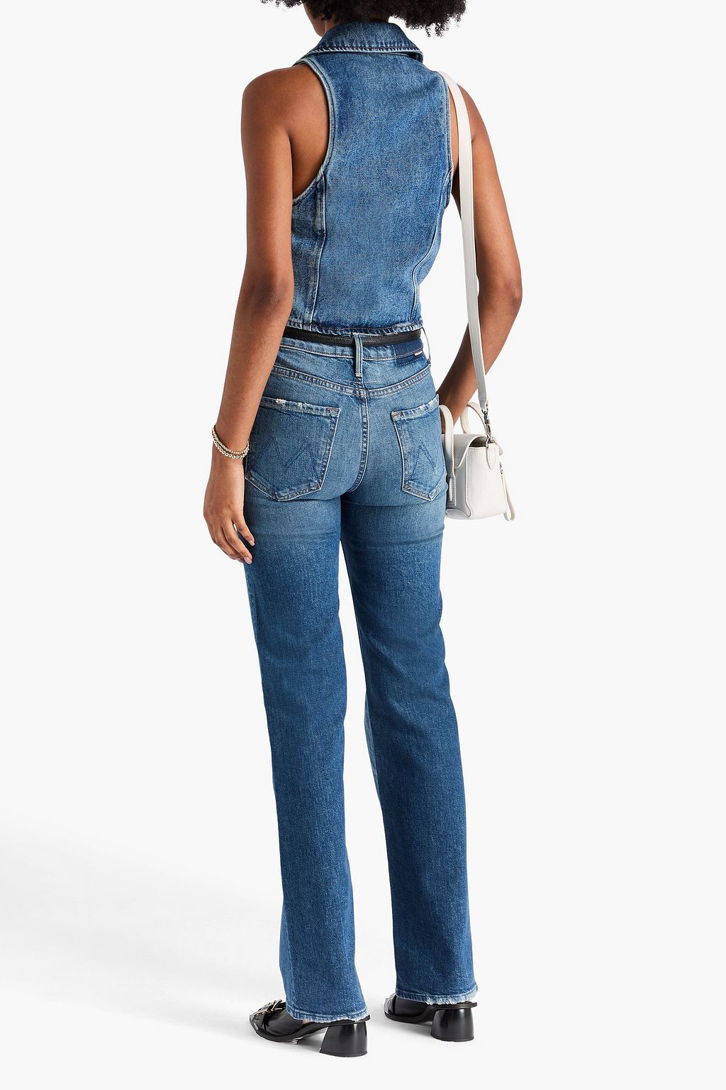 MOTHER The Spitfire Nerdy Cuff high-rise straight-leg jeans