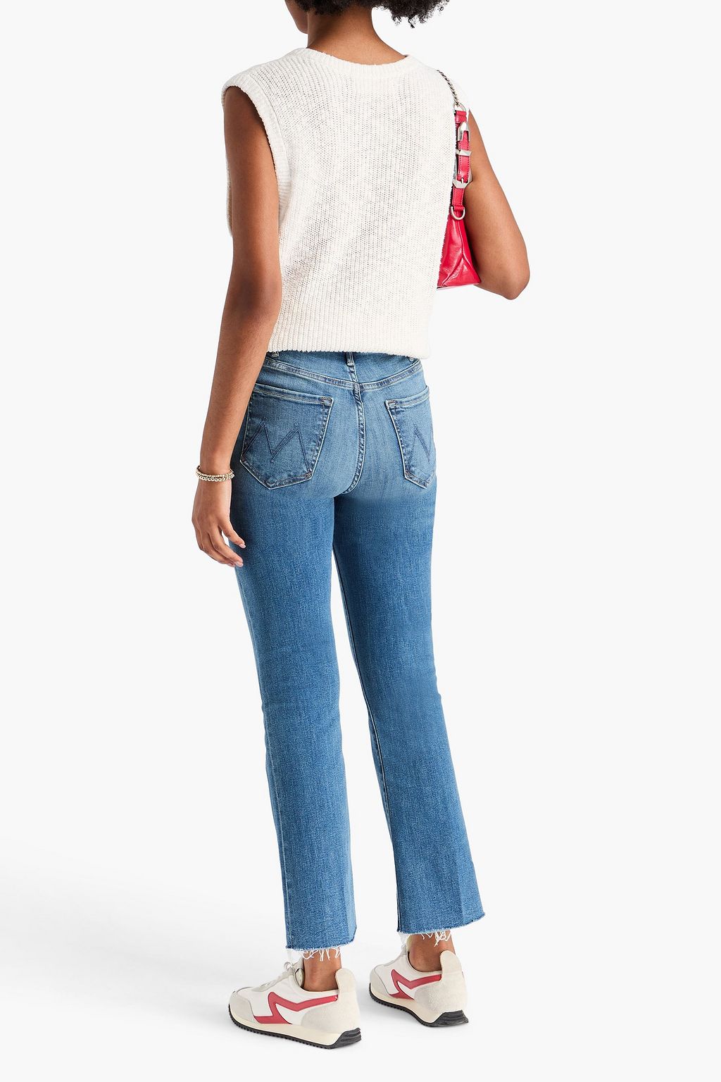 MOTHER The Hustler Ankle Fray high-rise kick-flare jeans