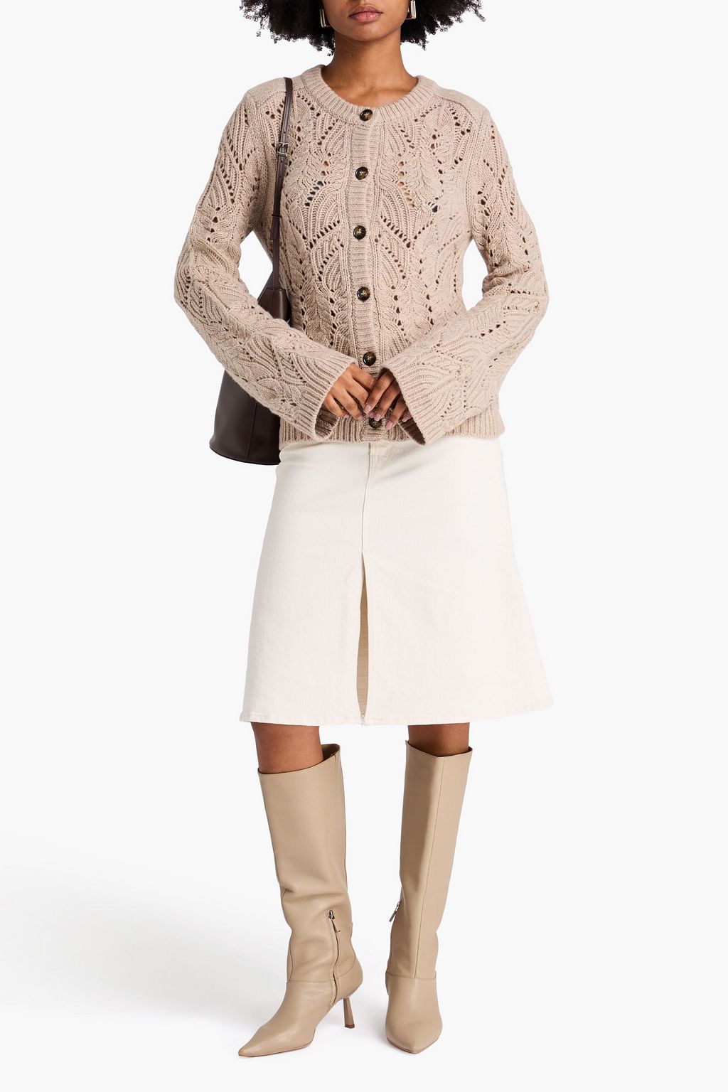 LOULOU STUDIO Fruto crochet-knit merino wool and cashmere-blend cardigan