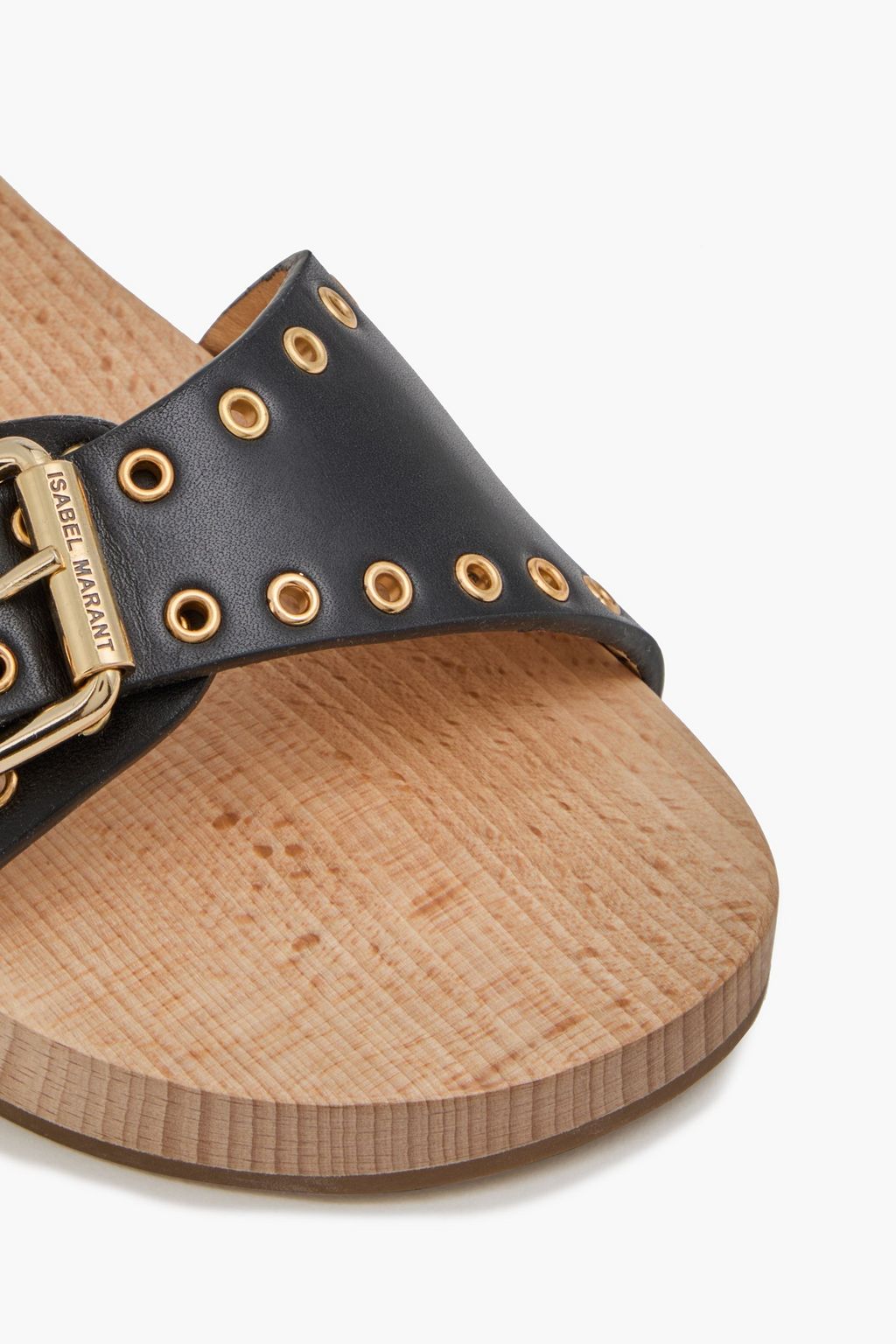 ISABEL MARANT Eyelet-embellished leather slides