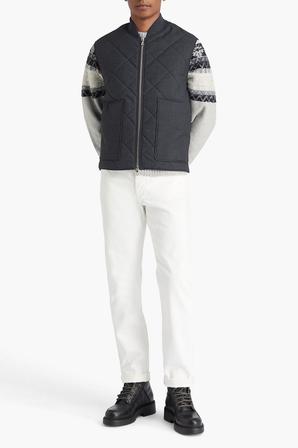 OFFICINE GÉNÉRALE Xavier quilted wool-blend vest