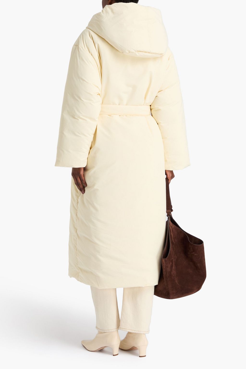 LOULOU STUDIO معطف دوريس بقبعة من قماش عازل محشو بالزغب