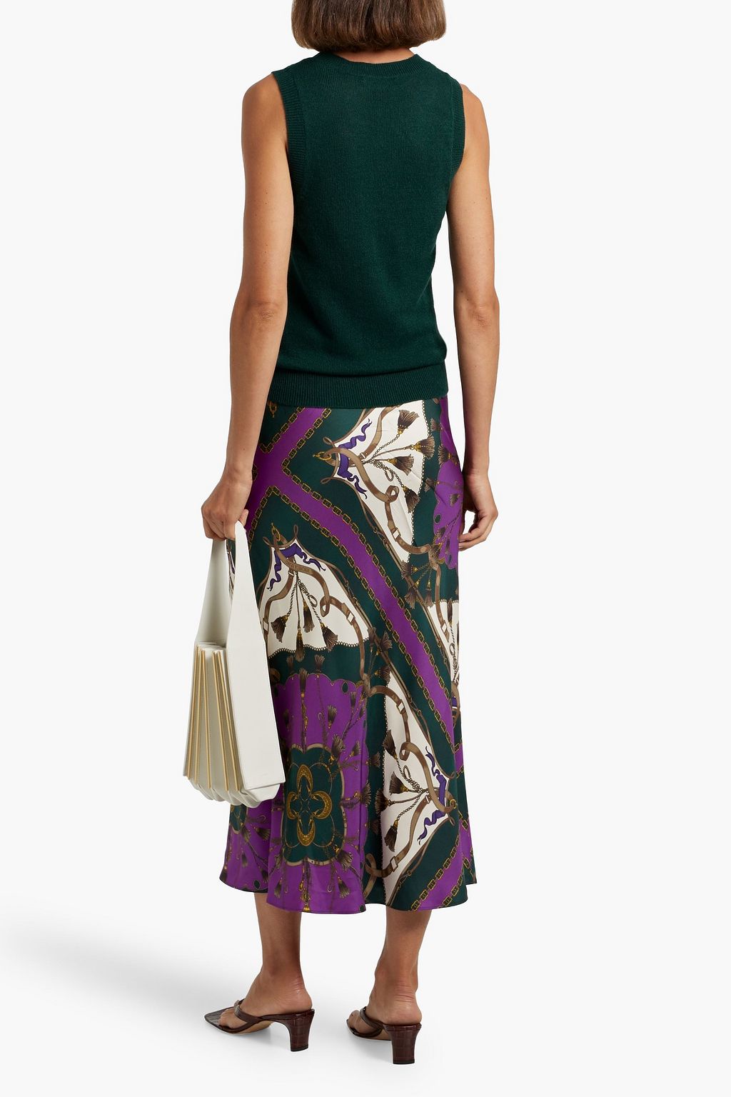 VERONICA BEARD Clover printed silk-blend twill maxi skirt