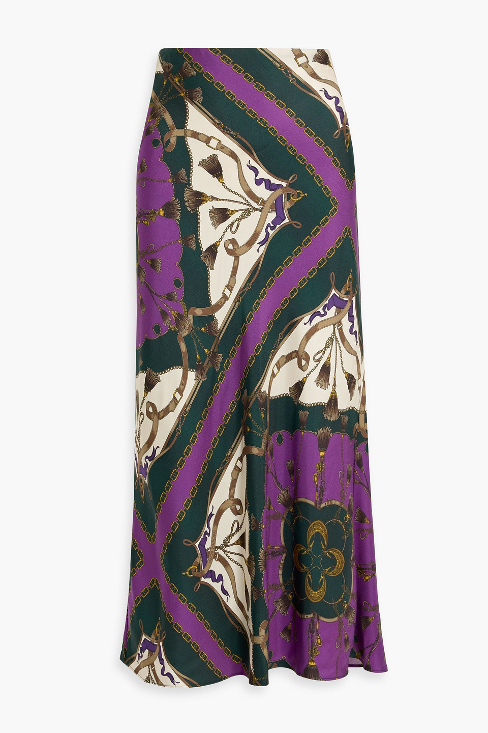 Veronica Beard Clover Printed Silk-blend Twill Maxi Skirt