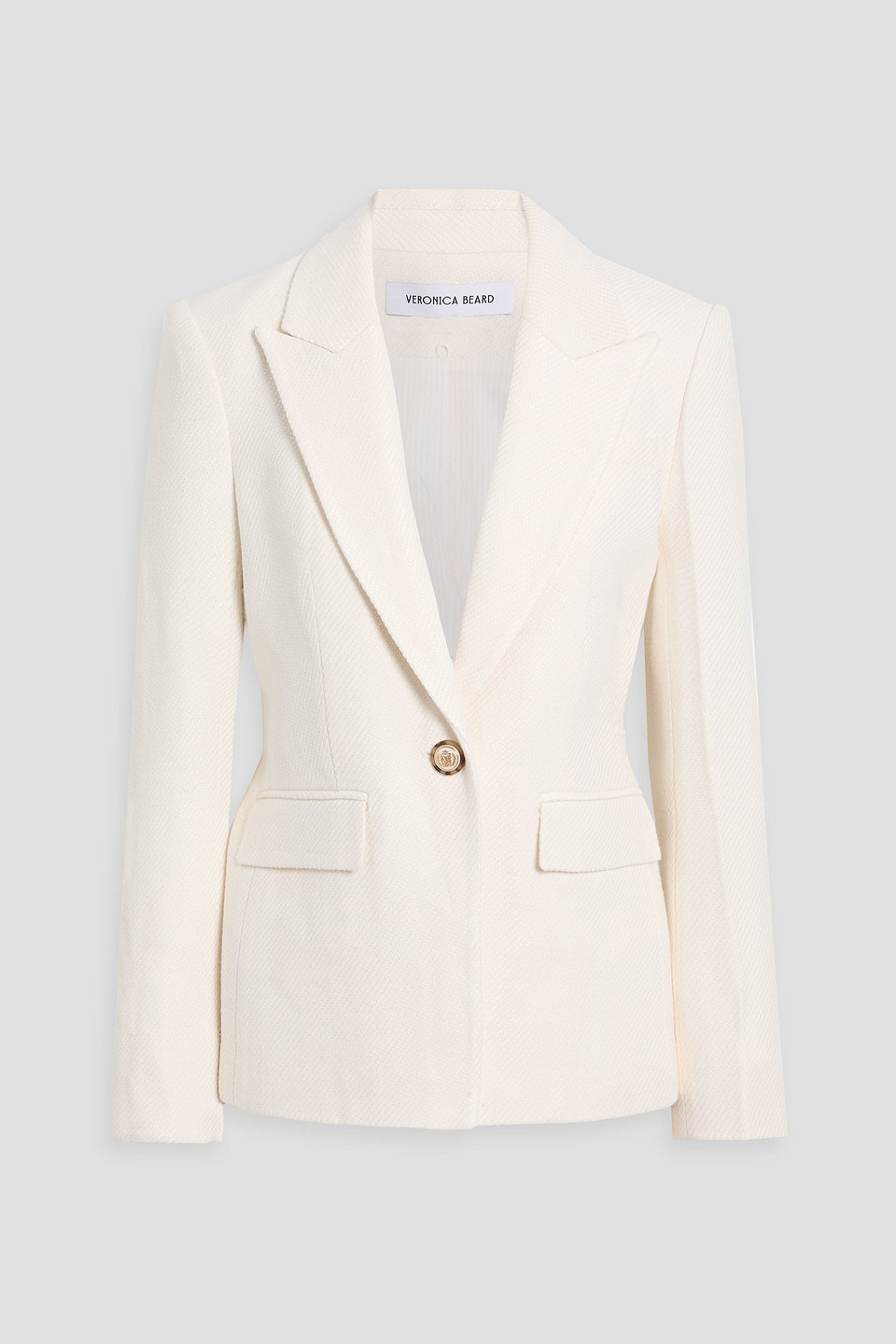 Veronica Beard Reagan Dickey Cotton-blend Tweed Blazer In White