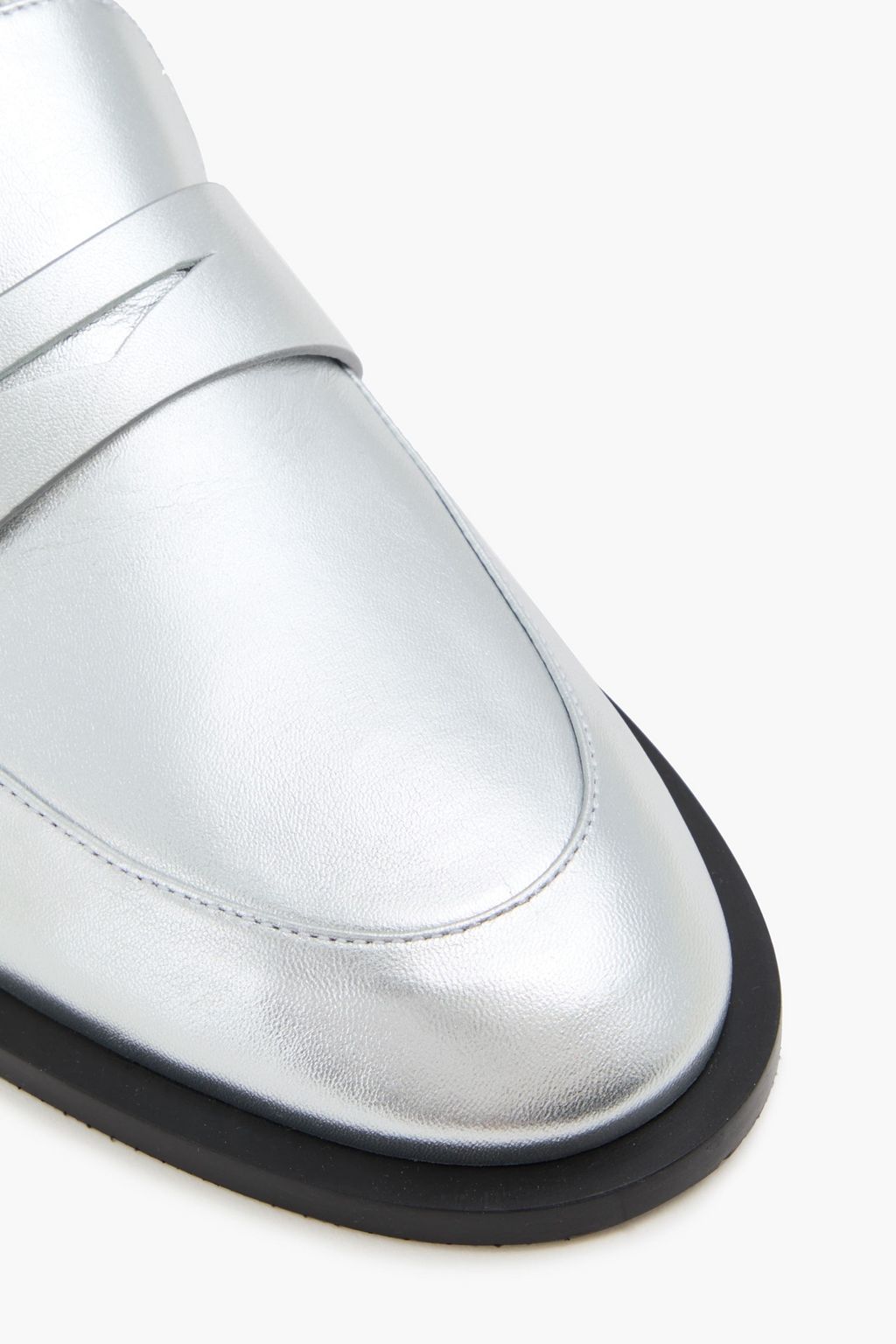 STUART WEITZMAN حذاء لوفر "إيمي" من الجلد بلون معدني