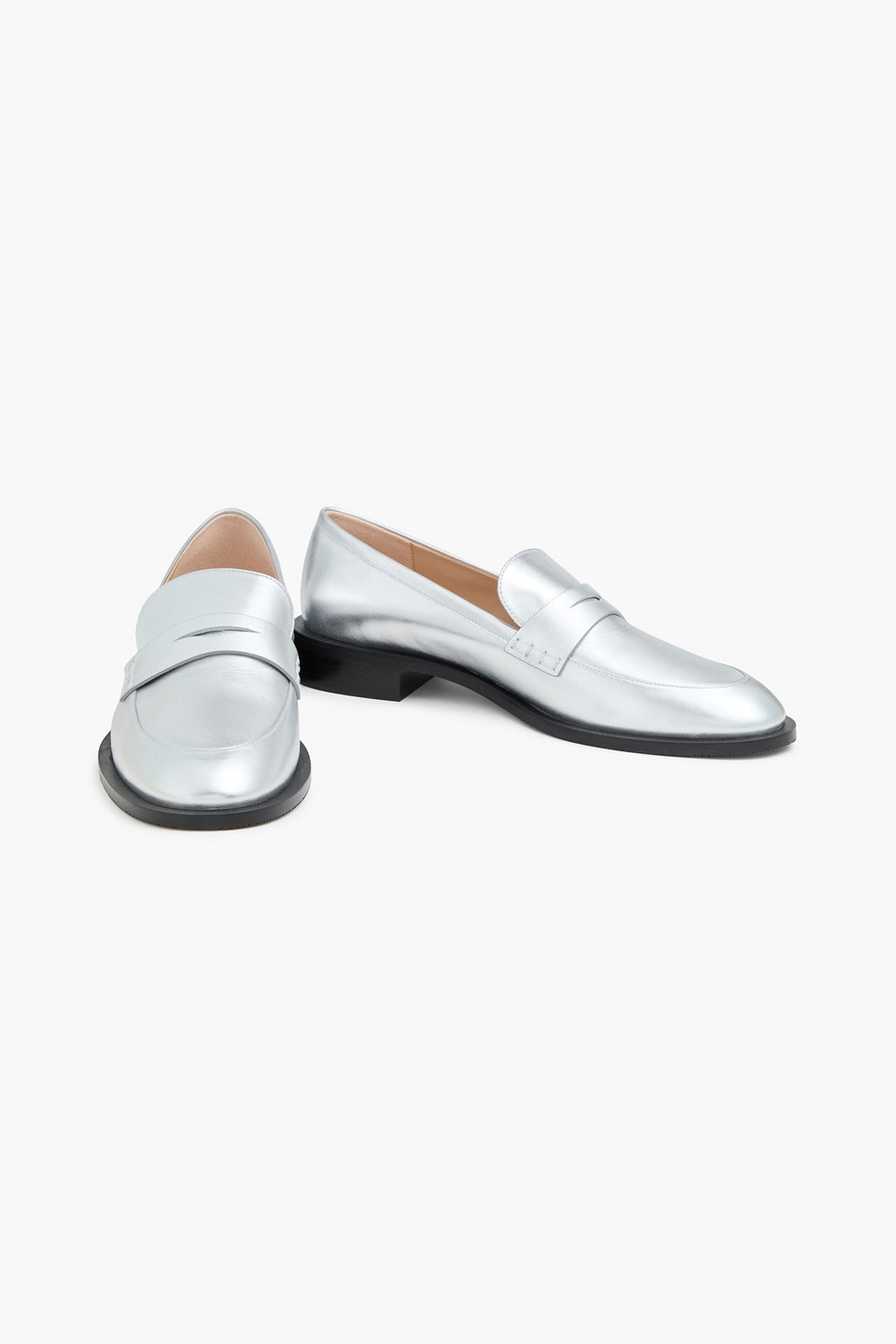  Stuart Weitzman - Loafers „emi“ Aus Metallic-leder - Metallic - Us 8 