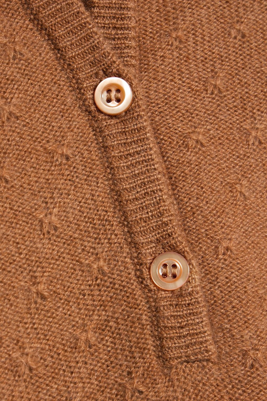 FRAME Pointelle-knit cashmere polo sweater