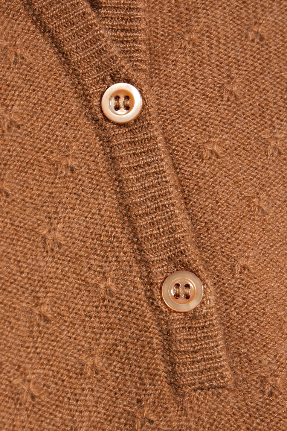 Frame Pointelle-knit Cashmere Polo Sweater In Brown