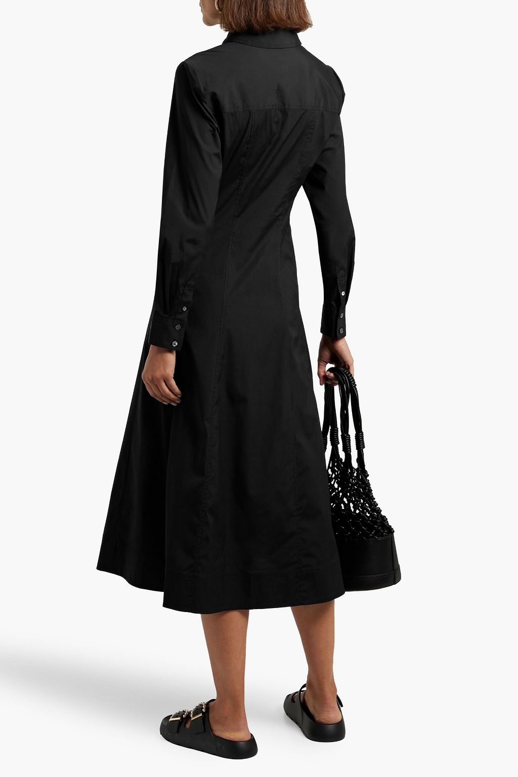 VERONICA BEARD Goldie cotton-blend poplin midi shirt dress