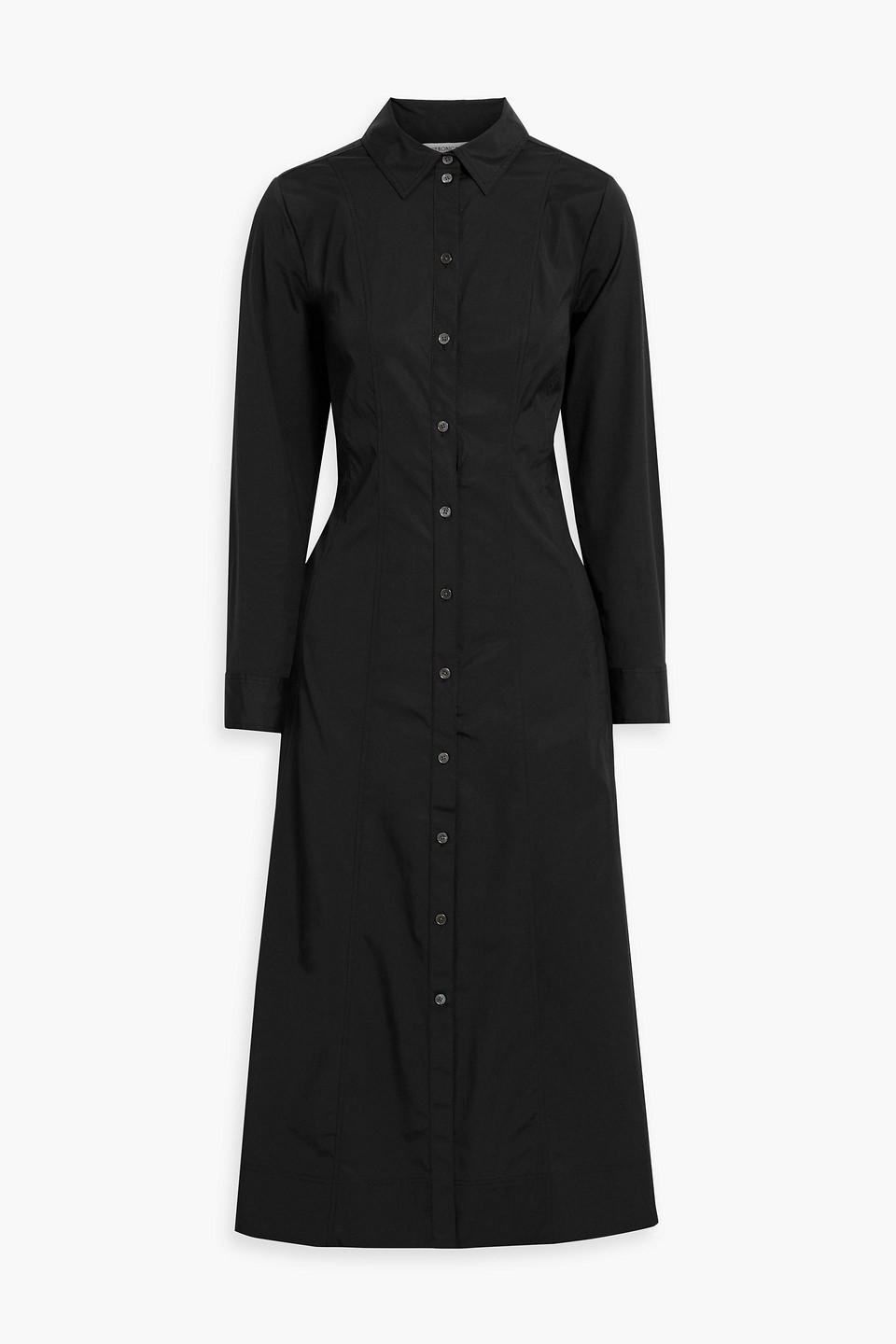 Veronica Beard Goldie Cotton-blend Poplin Midi Shirt Dress In Black