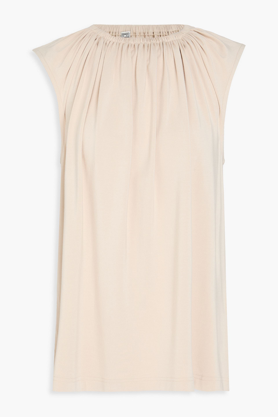 Totême Gathered Stretch-jersey Top In Neutral