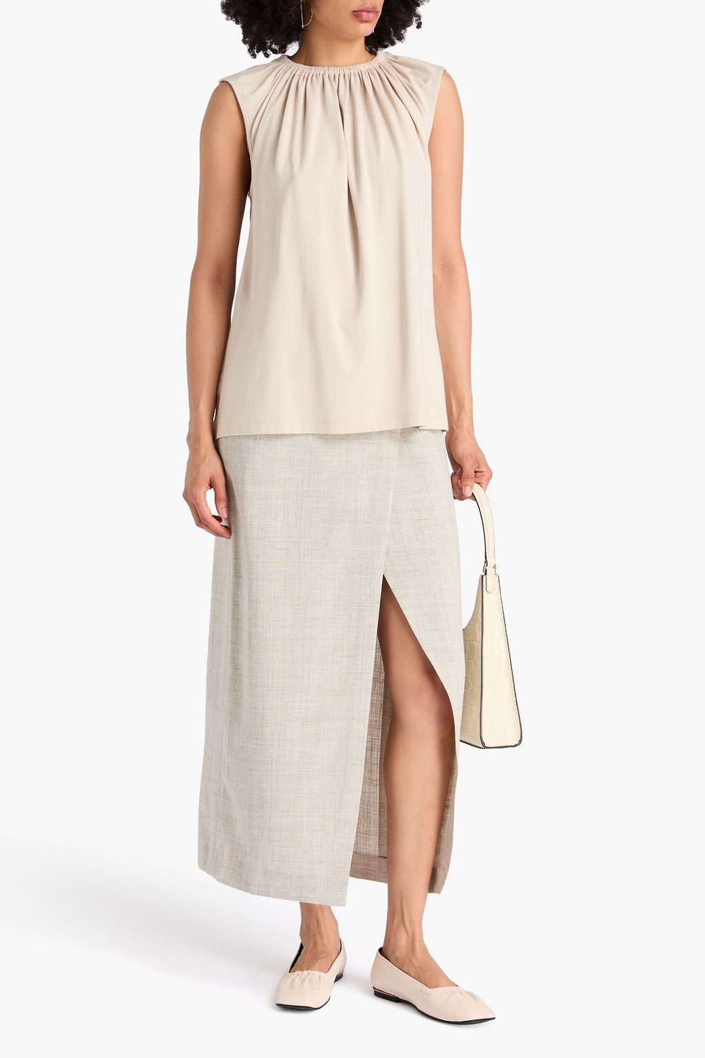 TOTEME Gathered stretch-jersey top
