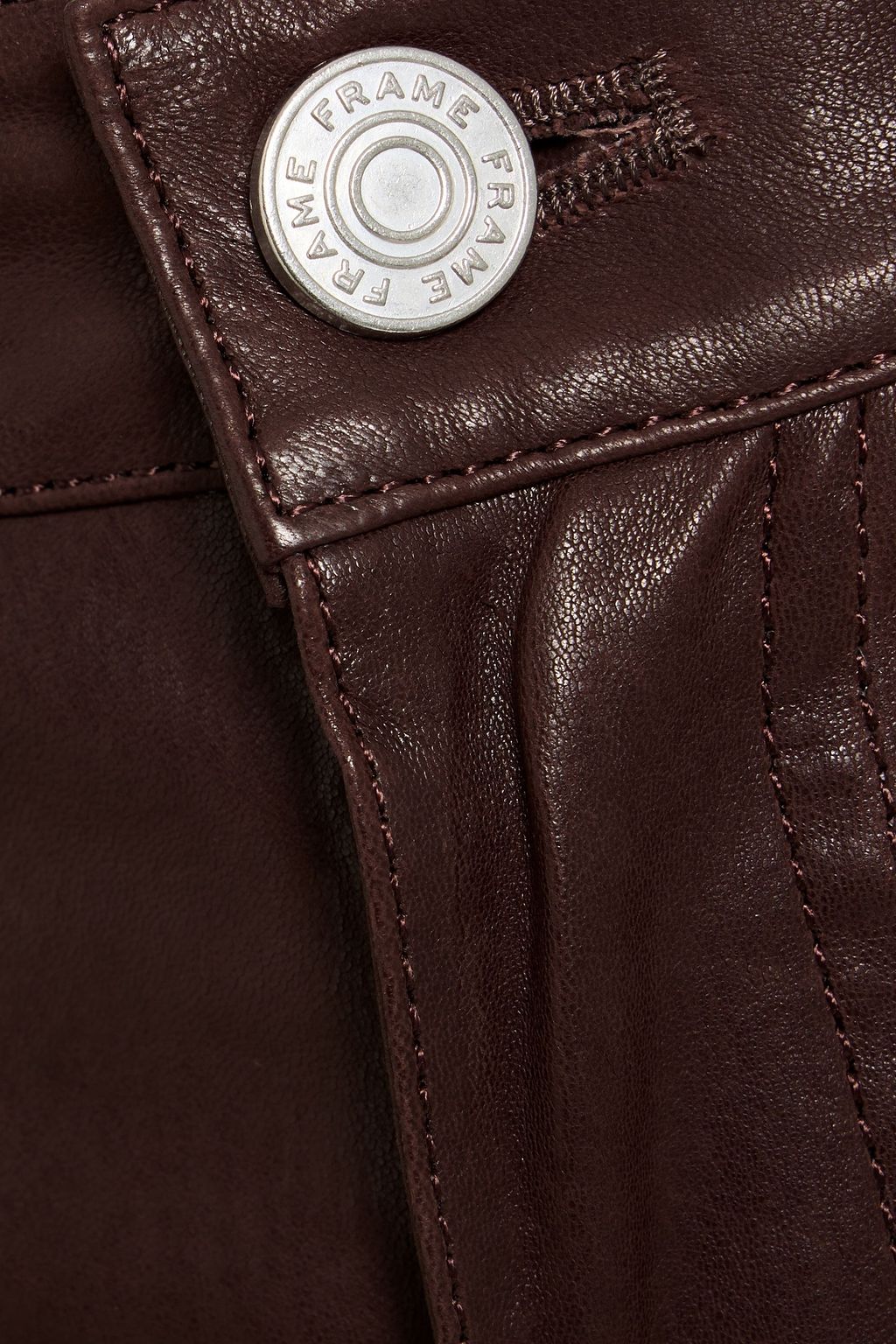 FRAME The Slim Stacked leather flared pants