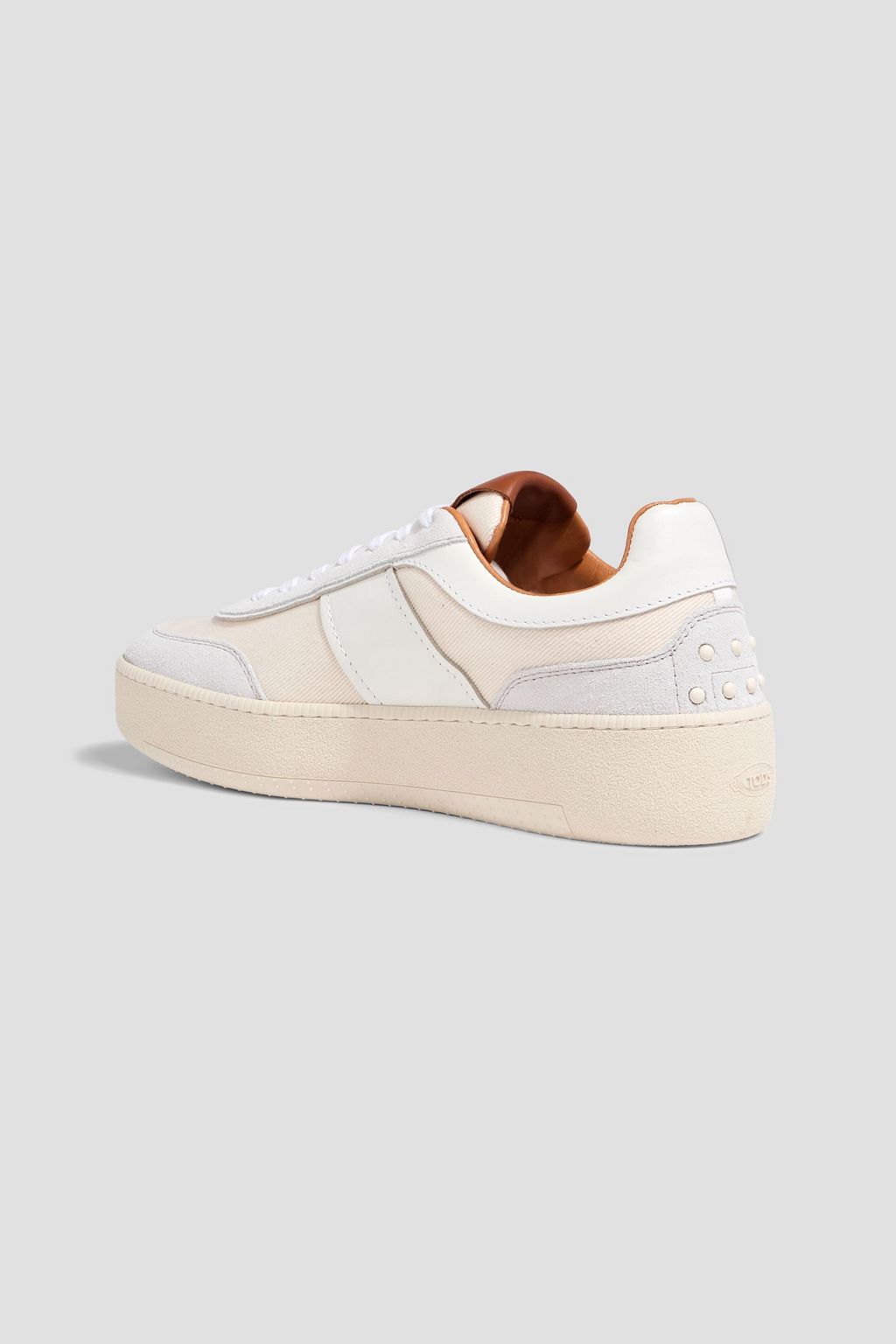 TOD'S Twill, suede and leather sneakers